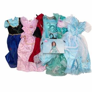 Disney Princess Costume Dress Up Lot Elsa Anna Ariel Aurora Girls Sz 5-7